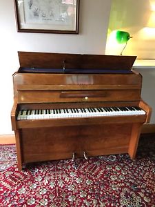 Zender Upright English Polished Walnut Piano, Lovely Condition, Can Deliver.