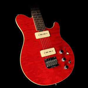 Used Ernie Ball Music Man Axis Super Sport P-90 Electric Guitar Trans Red