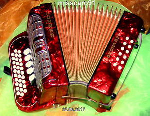 WOW  Made in Germany  G/C/F Hohner Corona III R diatonic accordion case + straps