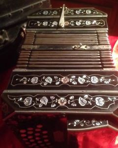ANTICO ORGANETTO  MADE IN GERMANY CONCERTINA  FISARMONICA IN MADREPERLA+ BOX