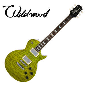 Wildwood WLP-QM Single Cutaway Green Quilted Maple Top Humbucker Electric Guitar