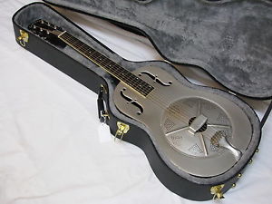 GOLD TONE GRS metal-body round-neck RESONATOR slide GUITAR w/ HARD CASE