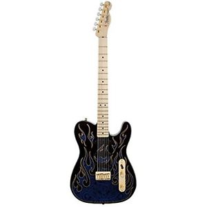 Solid Body Fender James Burton Telecaster, Maple Fretboard Blue Paisley Flames