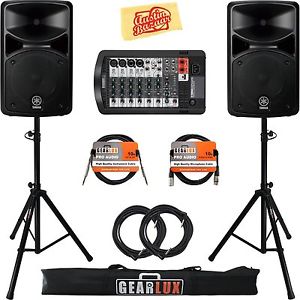 Yamaha STAGEPAS 400i Portable PA System Bundle with Speaker Stands, XLR Cable,