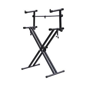 10x(Quality Heavy-Duty X Style Dual Keyboard Stand Electronic Piano Double H3I0