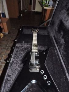 Dean Dime Razorback 7-String Electric Guitar, Black, With Hardshell Case