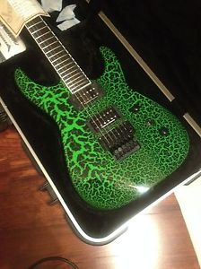 Jackson USA Custom Shop Limited Run Soloist Black Green Crackle guitar. 