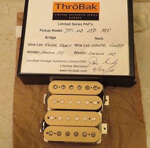 ThroBak DT-102 LTD humbuckers pickups NOS Gibson PAF wire dbl white / cream