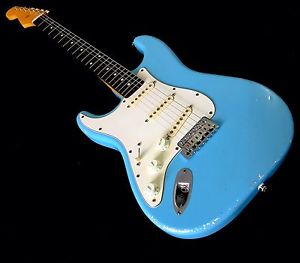 LEFTY! MJT Daphne Blue Aged Nitro Finish Custom Strat Guitar Left Hand RELIC HSC