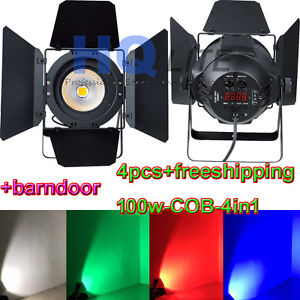 COB 100W 4in1 LED Par Can par light DMX512 LED COB light with barn door colorful