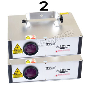 2pcs 1W Projector Stage Lighting Laser DY-1000 RGB Full Color SD Card DJ Party
