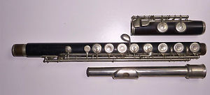 Antique Lefevre Paris Flute grenadilla wood body, nickel-silver head joint LP