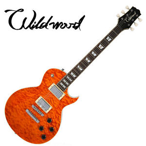 Wildwood WLP-QM Single Cutaway Orange Quilted Maple Top HH Electric Guitar