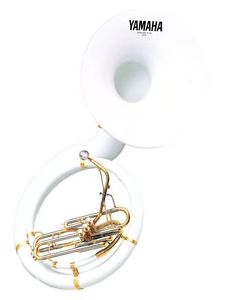 Yamaha YSH-301 Bb Sousaphone in white, ABS Resin Bell with Brass Valve section