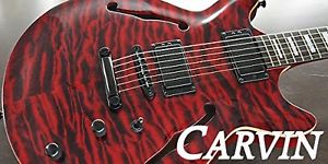 [Domestic regular goods] CARVIN carbine semi-acoustic guitar FG 1 Deep Red Quilt