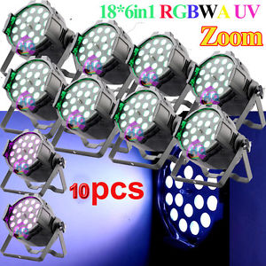 10pcs-pack zoom 18x18W Zoom par RGBWA UV 6in1 LED par 64 light par can for stage