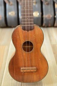 Vintage 1935 Martin Style 1K soprano Koa ukulele w/ case, sheet music & strings