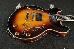Eastman T184MX Guitar, 14" Double Cutaway Maple Top W/Case - Sunburst