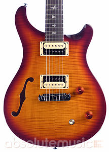 PRS SE Custom 22 Semi-Hollow Chitarra Elettrica, Ciliegio Scuro Burst (NUOVA)