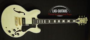 FGN Masterfield Semiakustik-Gitarre, Antique White, Matching Headstock, P90 Pick