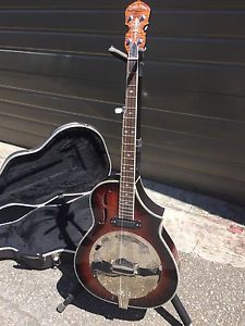 Gold Tone Dojo 5 String Guitar Banjo Acoustic Electric Resonator W/ Hard Case