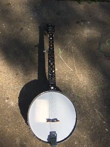 5-STRING OPEN BACK OLD TIME BANJO Handmade 1888 T Lewis Brass 20 Lug Abalone