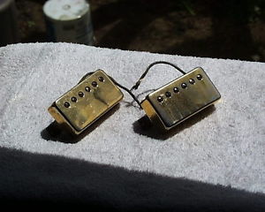 Vintage Rare Pair 1965 Gibson Pickup with Gold Covers 7.83 & 7.25 ohm