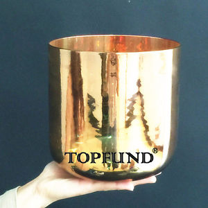 Alchemy Solid 24K Pure Gold Clear D# Sexual Chakra Crystal Singing Bowl 7"