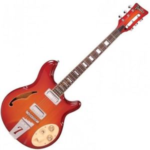 NEW Italia Electric Guitar Rimini 6 Semi-Hollow Cherry Sunburst 6-String w/ Gig