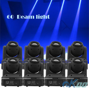 8 Units 60W Beam Sharpy LED Moving Head Stage Light Disco DJ American Party