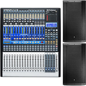 2x JBL SRX835P Powered 3-Way Speaker Presonus StudioLive 16.4.2AI Digital Mixer