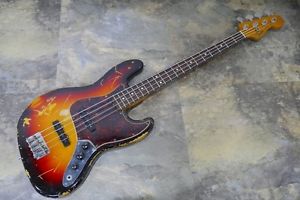 Fender Custom Shop Jazz Bass Relic Sunburst w/soft case From JAPAN #N209