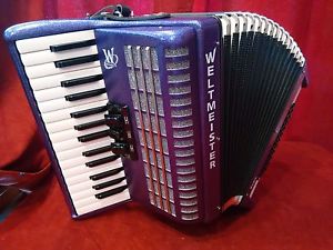 NEW Weltmeister Piano Accordion Purple Sparkle Rubin 30/60 MM Made in Germany