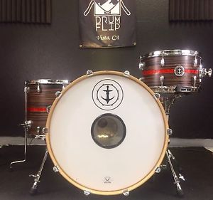 Anchor Drums Caravel Macassar Ebony Lava Glitter Stripe 3pc Drum Set