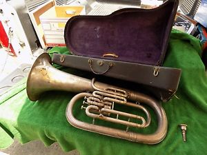Rare Vintage C.G.Conn Euphonium United States Navy 1918? W/Case Estate Find