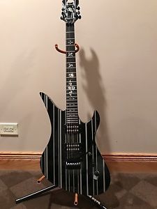 Schecter Synyster Gates Custom Guitar Black with White Pinstripes With Hard Case