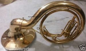SOUSAPHONE TUBA HORN JUMBO BIGGEST SIZE 25 INCHABRASS POLISH WITH CASE & MOUTHPC