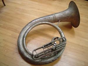 1912 C. G. Conn BBb " New Invention Monster " Helicon - 3 Valve Silver Plate