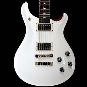 PRS McCarty 594 Wood Library Electric Guitar, Jet White w/ Natural Back #235308