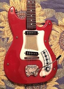 RARE! RED ACRYLATE TOP 60`s VINTAGE HAGSTROM 1 GUITAR 100% ORIGINAL SWEDEN