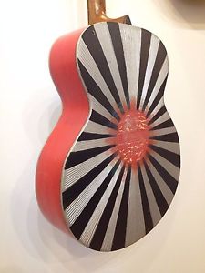 Blueberry Handmade Grand Concert Guitar Hand Painted by Alli Michelle "SPACEY"