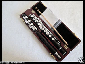 Ebnoy Wood New flute 17 hole Open Hole Silver Plated Key E key B Foot #1
