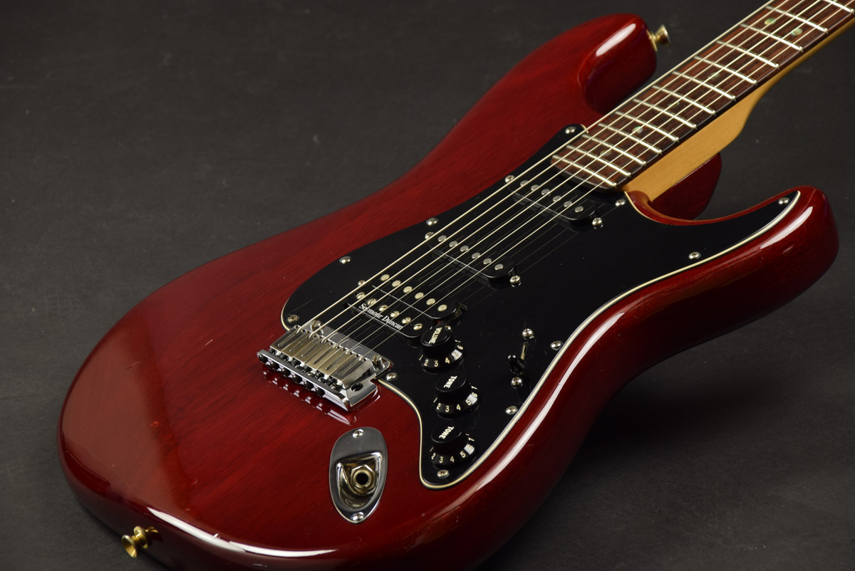 Used Fender USA / FSR American Deluxe Stratocaster Mahogany Crimson Red Transpar