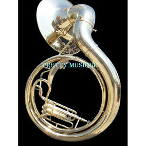SOUSAPHONE BIG 25" BELL OF PURE BRASS IN GOLDN  + MOUTHPC + CASE BOX + ACCESSORY