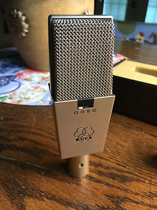 AKG C414 EB VINTAGE SILVER MICROPHONE w/MIC HOLDER - NICE!