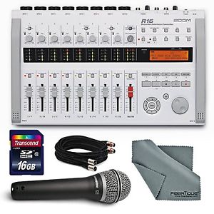 Zoom R16 Multi-Track Recorder & Mixer, Computer Interface & Controller Bundle Q7