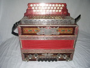 R. Novak Austrian 3 Row Diatonic Button Box Helikon Accordion Harmonika C,F,Bb
