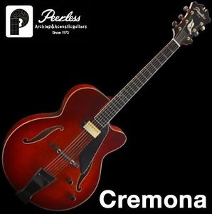 Peerless Cremona Full Hollow Body Carved Jazz Electric Guitar 17" Flame Maple
