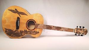 Blueberry  New Handmade Grand Concert Guitar "Kingfisher" with Soft Case