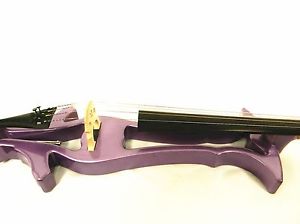 Ebony Electric Silent Cello Size 4/4, FRANCE Bridge & Helicore Strings,Purple